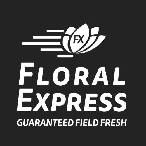 Floral Express, Guaranteed Field Fresh - logo black and white